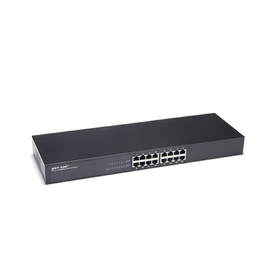 32Gbps Gigabit 16 Port Unmanaged Switch 17 Inch Iron Shell Built In Power Supply